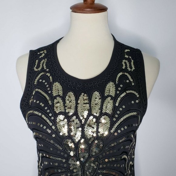 Michelle Lynn Black Sequin Front Dress - Picture 2 of 10